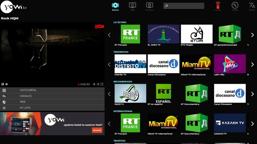 Yowi.tv, platform untuk menonton DTT di Internet