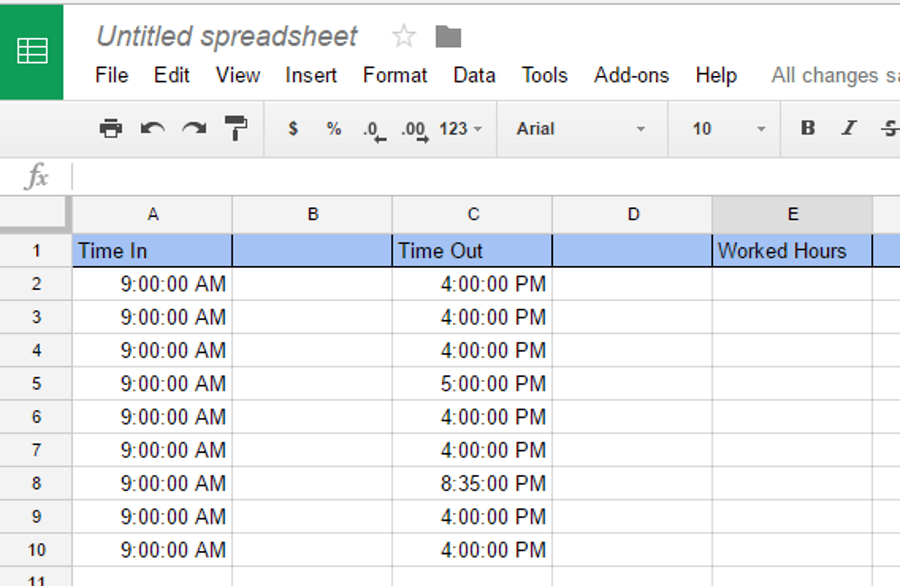 Cara Menghitung Waktu di Google Sheets