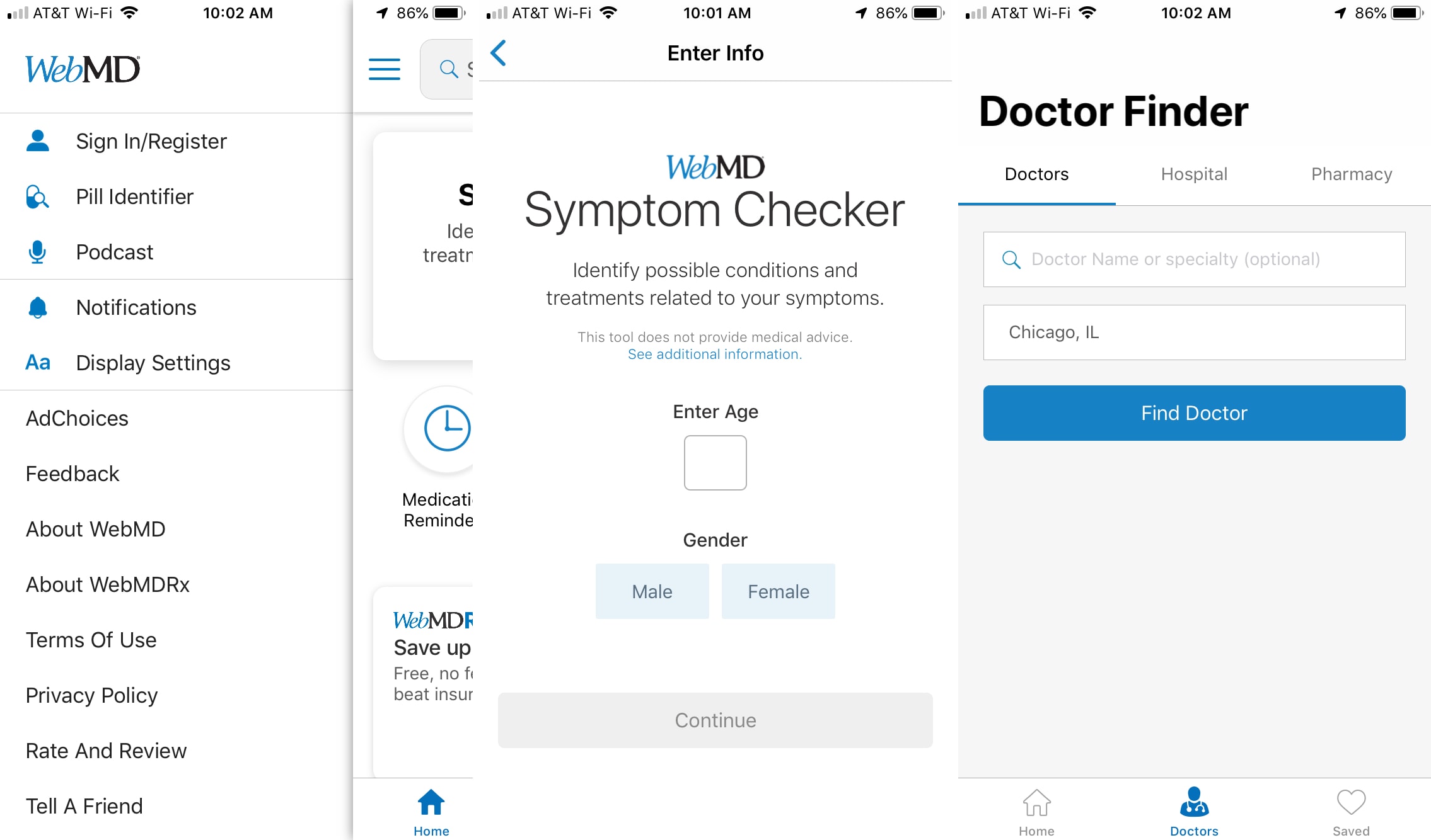 Ứng dụng WebMD của iPhone