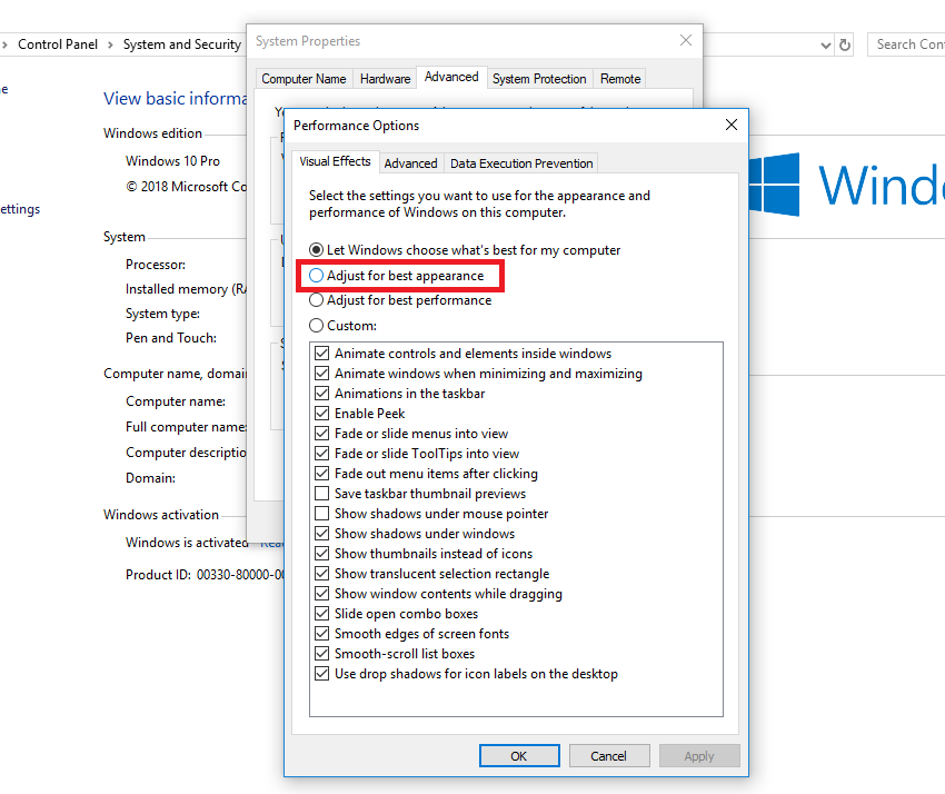 Untuk menyesuaikan Windows 10 untuk kinerja terbaik