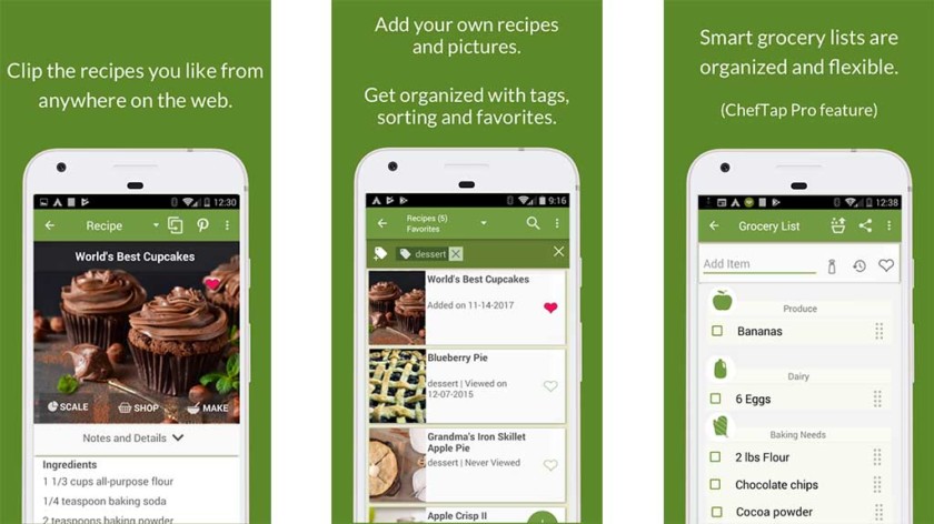Ini adalah tangkapan layar untuk ChefTap, salah satu aplikasi memasak terbaik di Android