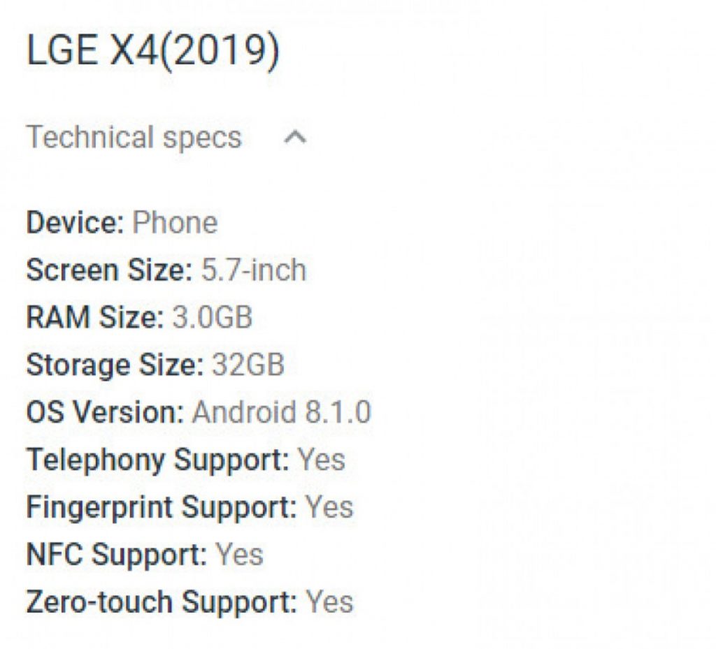 LG X4 (2019) akan menjadi mid-range yang akan tiba dengan Android 8.1 Oreo 2