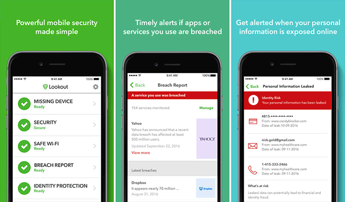 Lookout Security Screenshot Aplikasi iPhone dan iPad