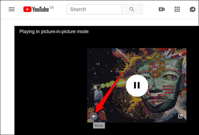 Arahkan kursor mouse ke atas video, lalu klik ikon speaker untuk membisukan video