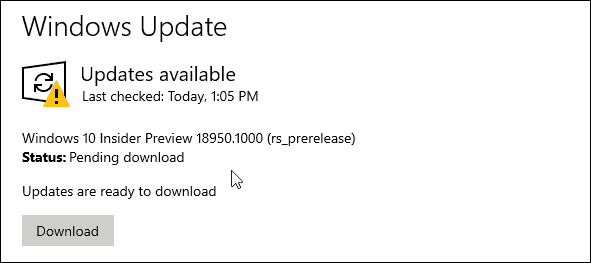 Rilis Microsoft Windows 10 Pratinjau 20H1 Build 18950 1