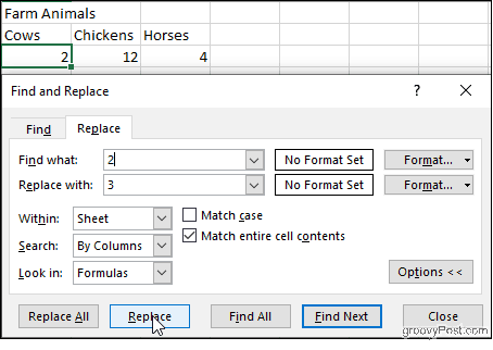 Điền vào một ô phù hợp với Excel