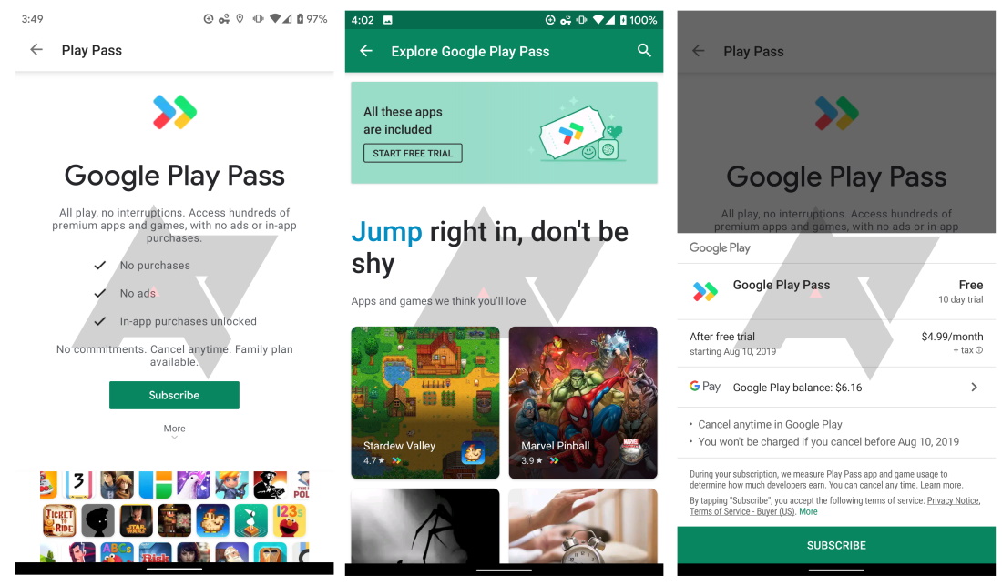 Google Play Pass: Layanan langganan untuk aplikasi dan game, saat ini dalam proses 1