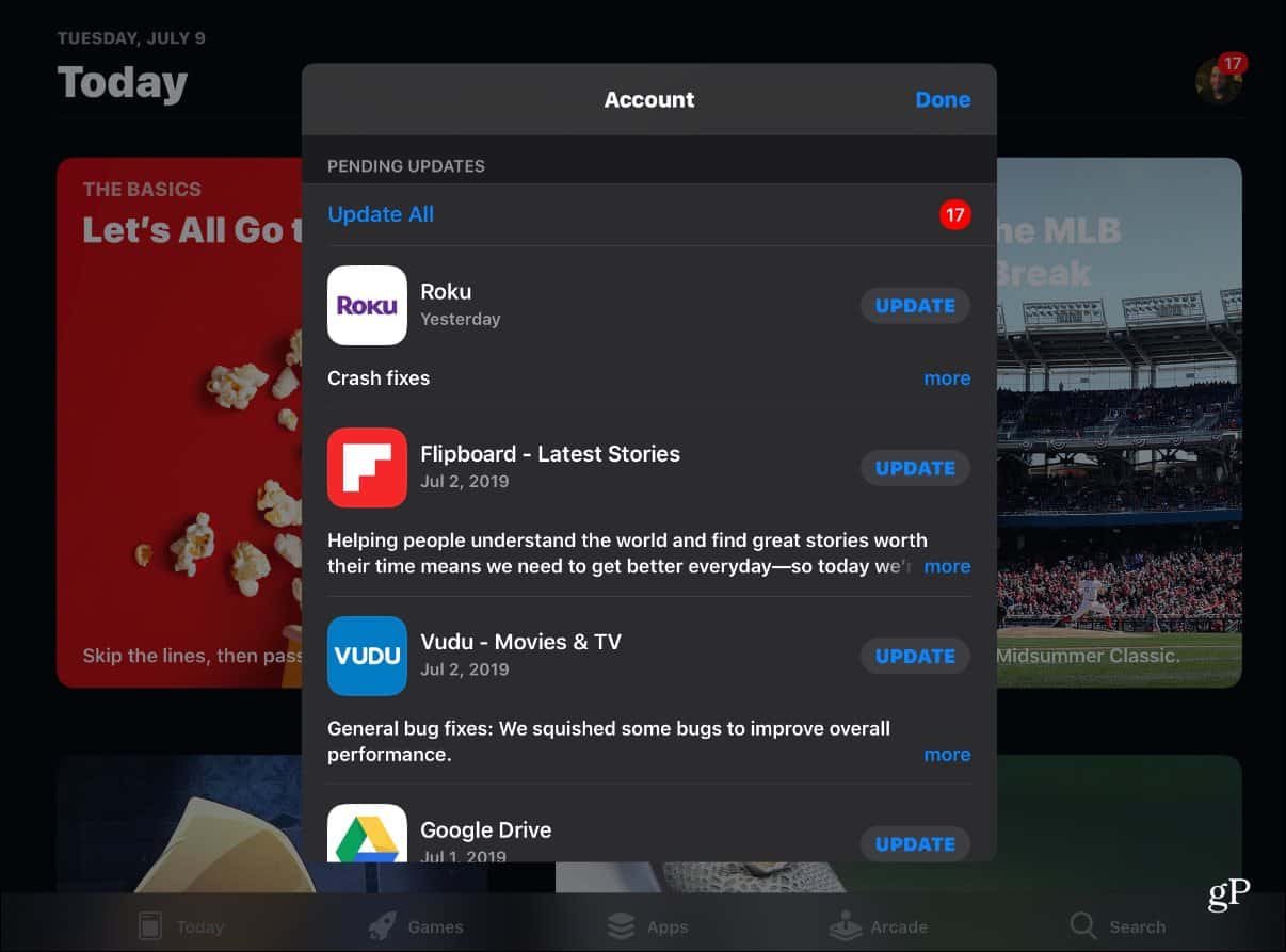 Cara mencari dan memperbarui aplikasi secara manual di iOS 13 di App Store 2