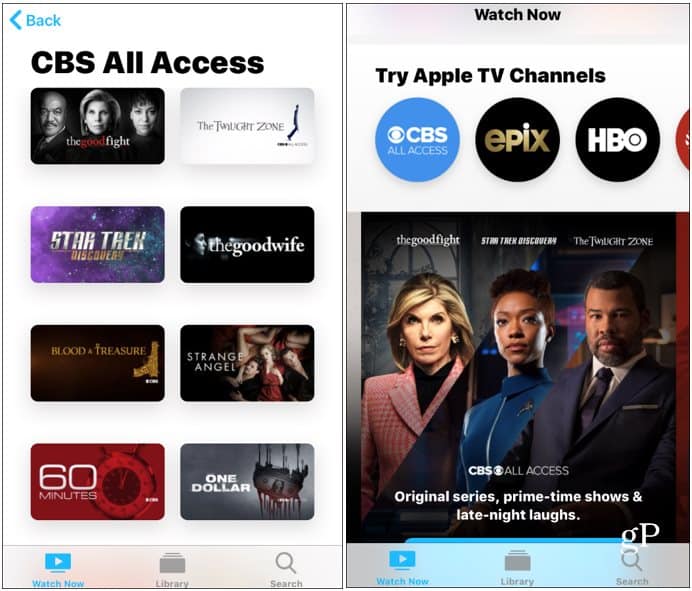 CBS Semua Akses Akhirnya Tersedia Melalui Internet Apple Aplikasi Saluran TV 1