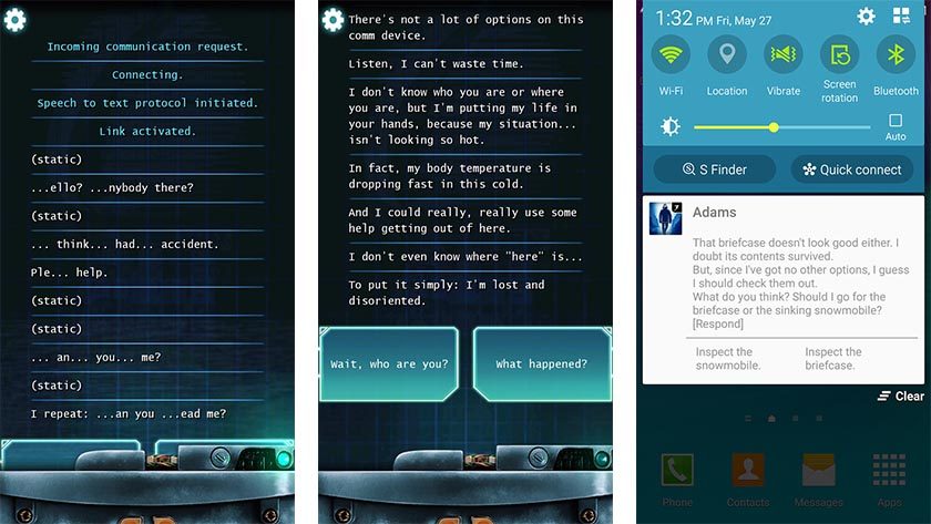 Whiteout Lifeline adalah salah satu game teks terbaik untuk android