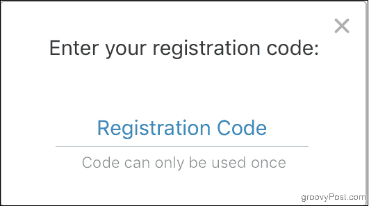 Ingrese su código de registro
