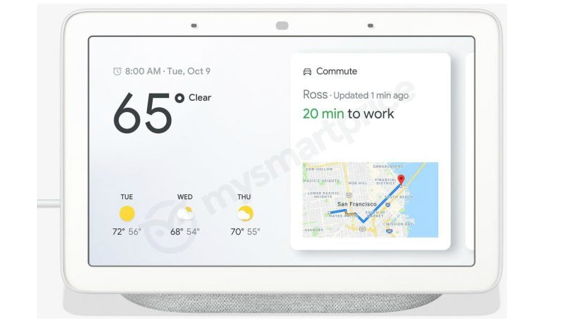 Google Home Hub Smart Speaker With 7-inch Display Screen Leaked, Tipped to Launch at October 9 Pixel Event