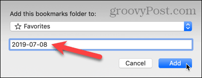 Tambahkan dialog folder bookmark ini di Safari