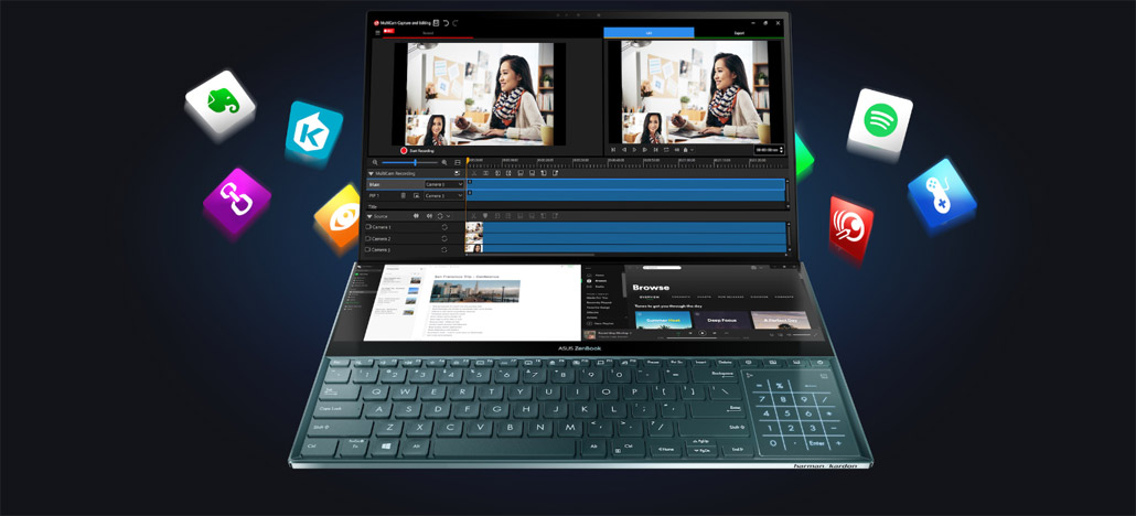 Asus ZenBook Pro Duo adalah notebook yang memiliki dua layar 4K, CPU Intel Core i9 dan RTX 2060