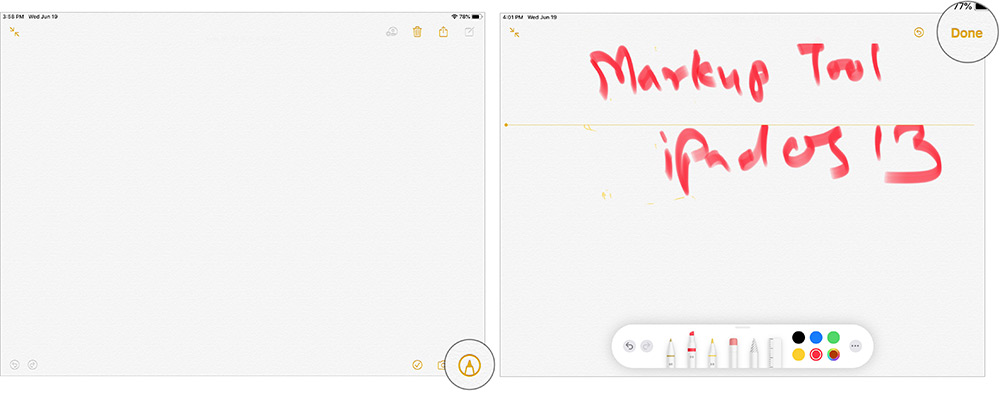 Gunakan Markup di Aplikasi Notes di iPadOS 13