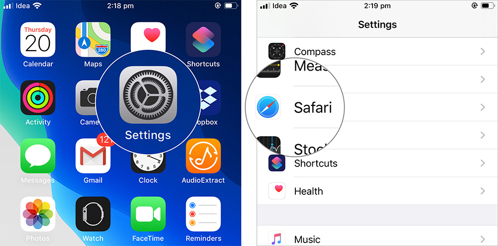 Buka Pengaturan dan Ketuk Safari di iPhone