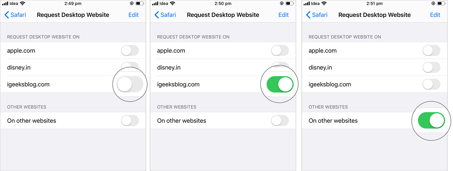 Lihat Semua Situs Web dalam Versi Desktop di Aplikasi Safari