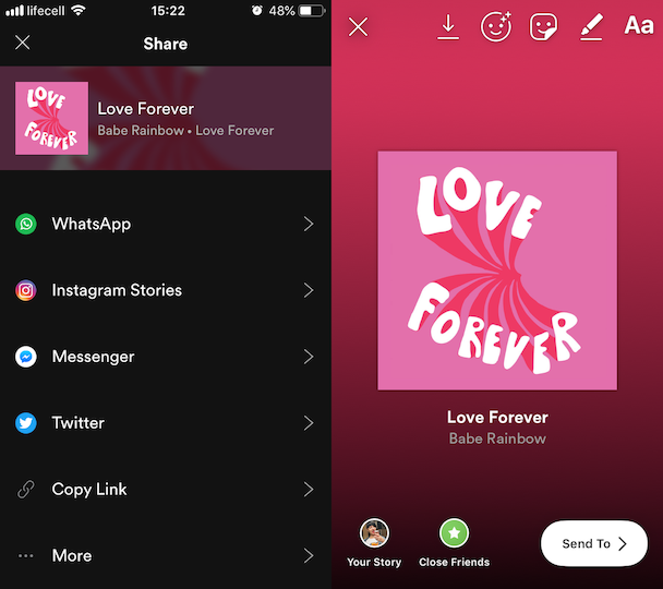 Cara membagikan lagu Spotify ke Instagram Cerita