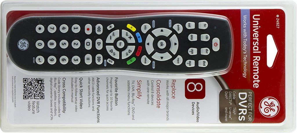 GE 8-Device Universal Remote packaging