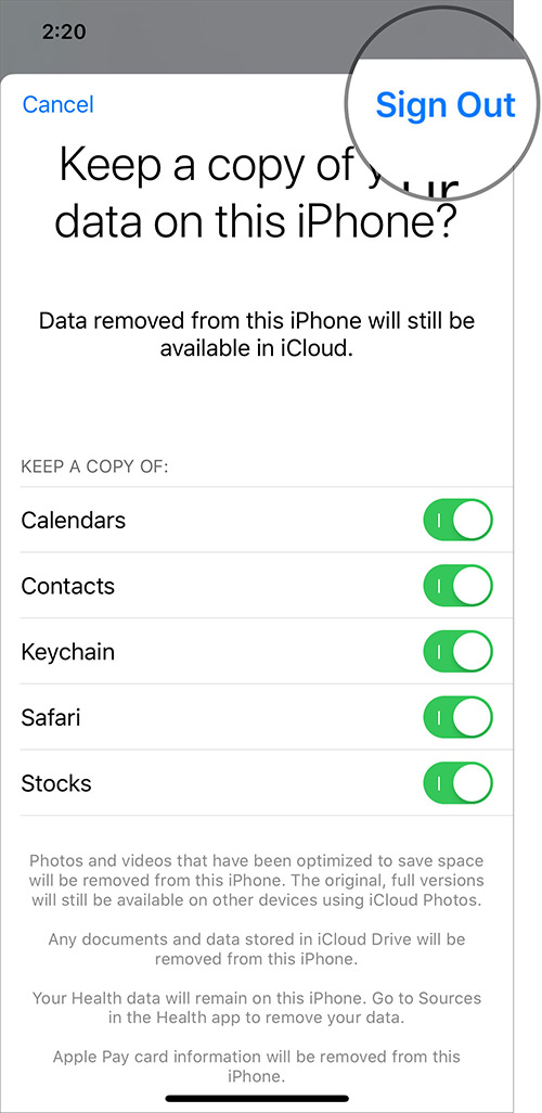 Keluar dari Akun iCloud di iPhone dan iPad