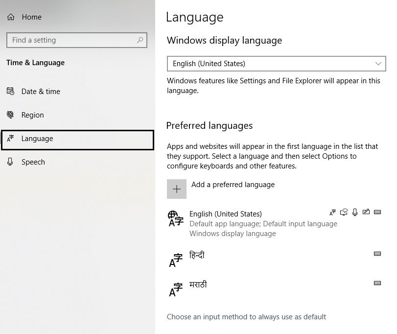 Cara mengubah bahasa keyboard di Windows 10 7