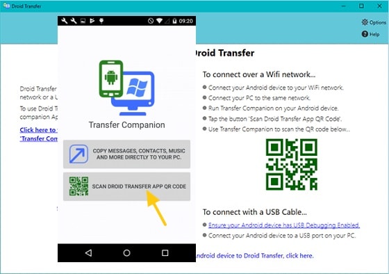 Pindai Kode QR Untuk Mentransfer File Android