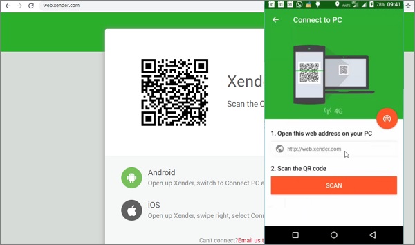Pindai Xender QR Code Untuk Mentransfer File Android