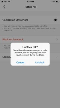 Cómo desbloquear a alguien en Messenger 3
