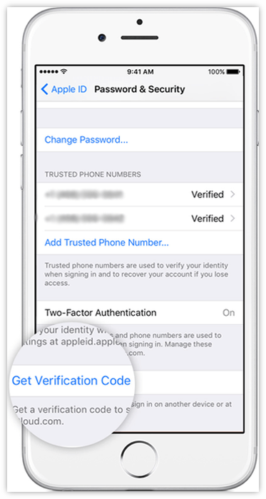 Secara manual meminta kode verifikasi dari iPhone Anda
