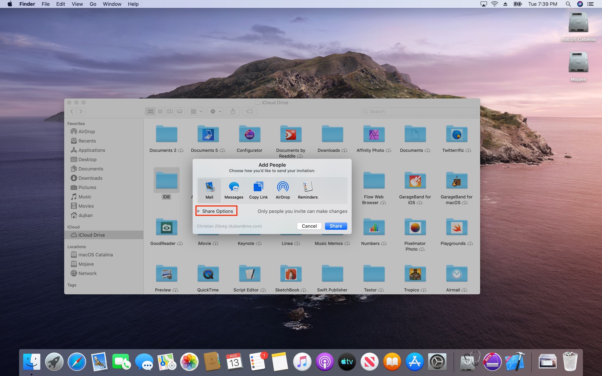 Bagikan folder iCloud - Opsi Mac 001