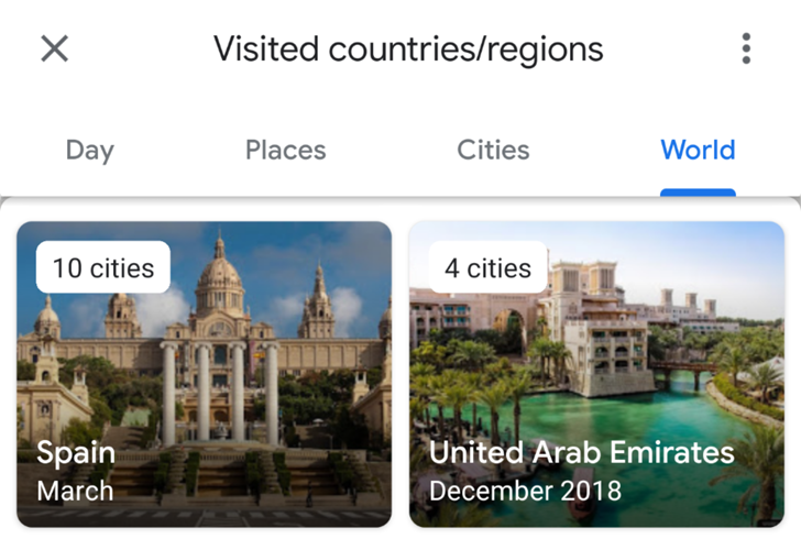 Grup timeline Google Maps yang ditingkatkan secara visual mengunjungi tempat-tempat berdasarkan kategori, kota, dan negara [APK Download]