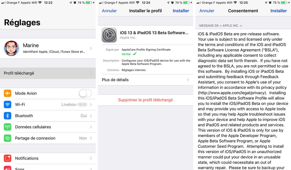 iphone installer profil beta Komentar lebih besar dan installer dari iOS 13 untuk iPhone