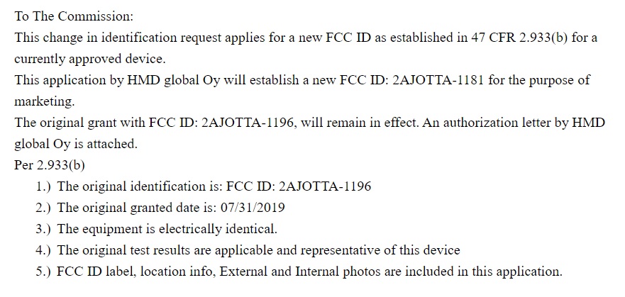Nokia TA-1181 dan TA-1187 lulus sertifikasi FCC 3