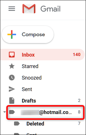 Label baru dengan alamat email muncul di panel samping kotak masuk Gmail Anda.