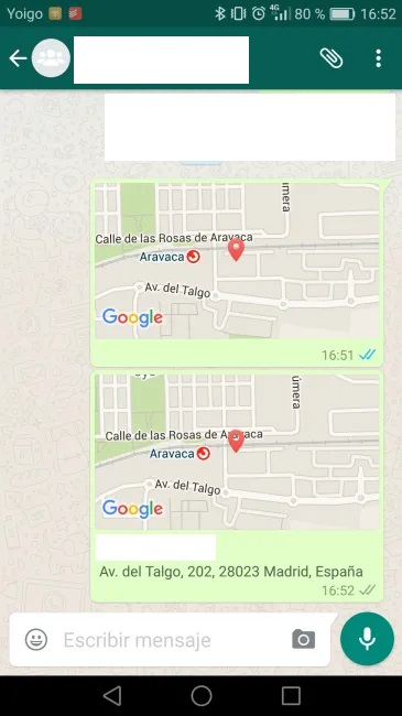 Lokasi GPS palsu oleh whatsapp