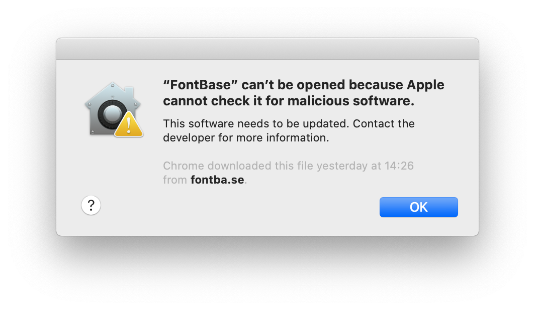 FontBase pada masalah beta macOS Catalina