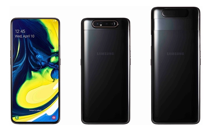 Mặt trước và mặt sau của Samsung Galaxy A80