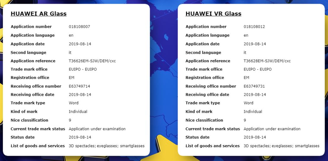 Huawei mengajukan merek dagang untuk kacamata AR / VR, yang diharapkan akan diluncurkan di IFA 2019 1