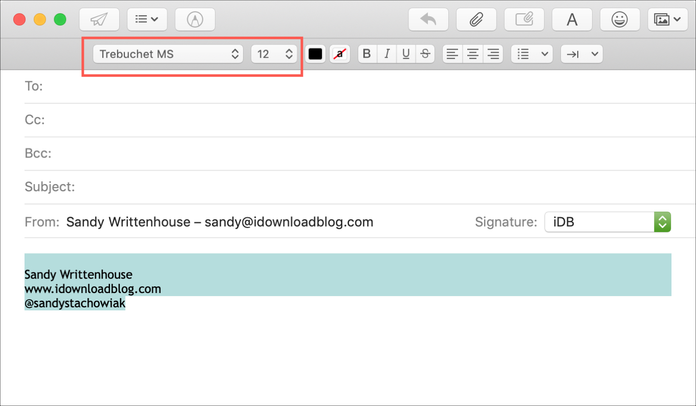 Mac e-postası için yazı tipi stilini değiştirme