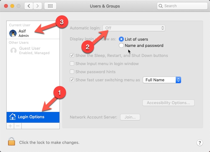 Cara Memasuki Layar Masuk pada MacBook Dengan Masuk Secara Otomatis 2