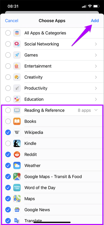 Kecualikan aplikasi layar kiri dari Iphone Ipad 8