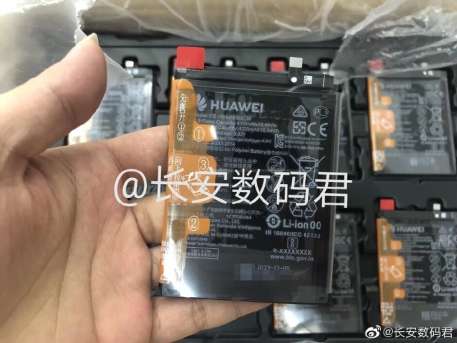 Läckt batterikapacitet för Huawei Mate 30 och Mate 30 Pro