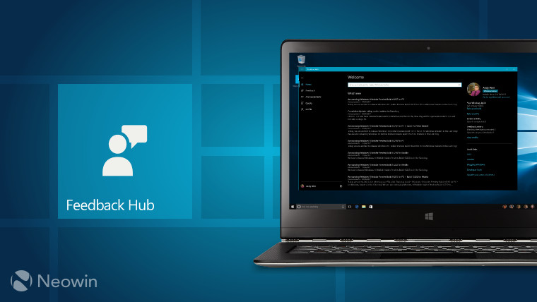 Microsoft memperbarui Umpan Balik Hub dengan desain baru