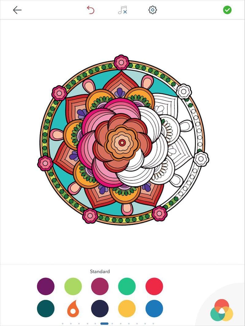Aplicación para colorear Mandala iPad