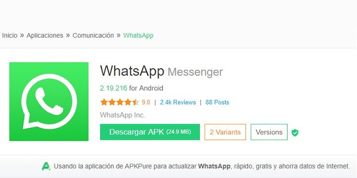 Gambar: cara download WhatsApp jika tidak muncul di Play Store