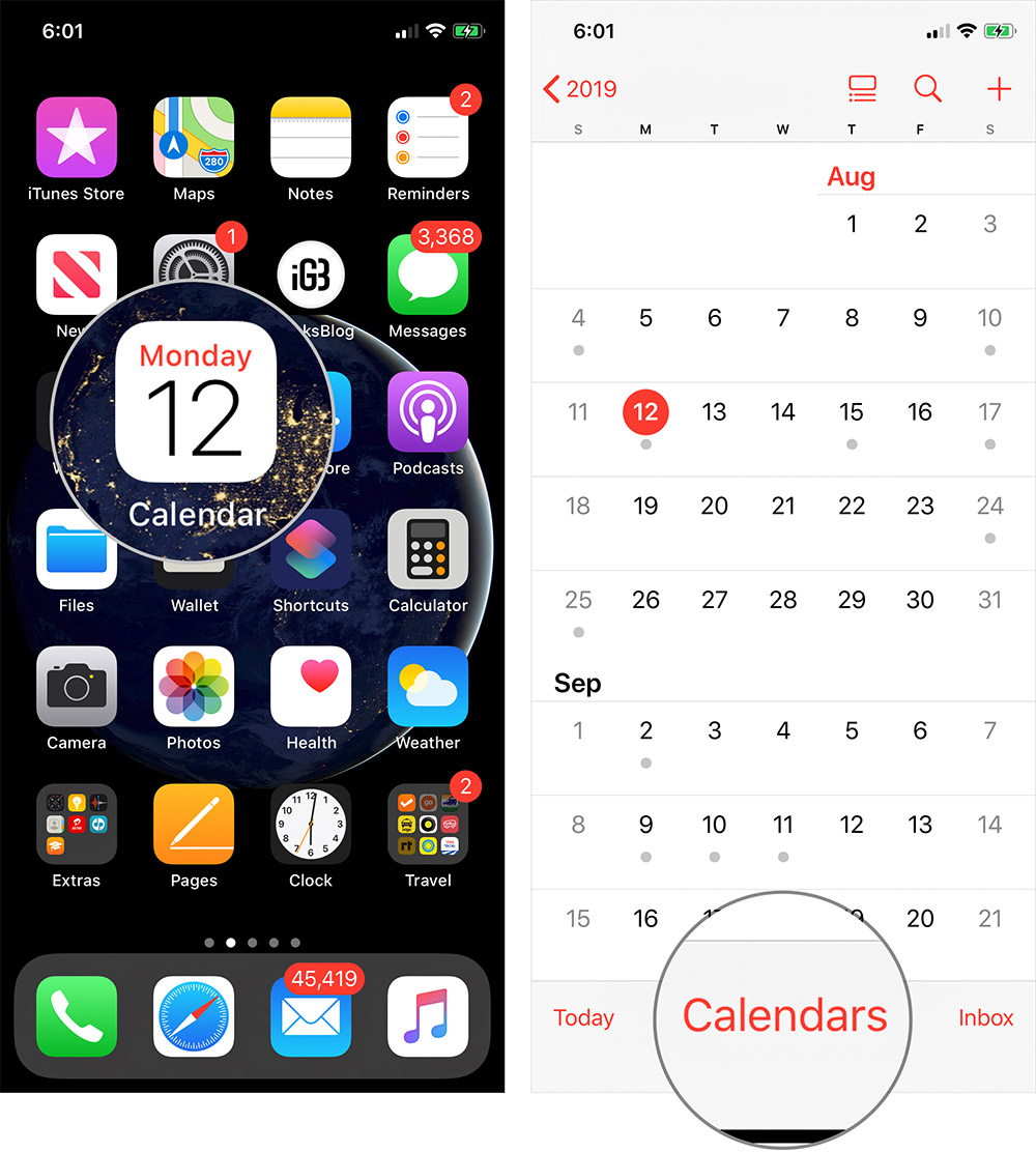 Buka Aplikasi Kalender di iPhone atau iPad