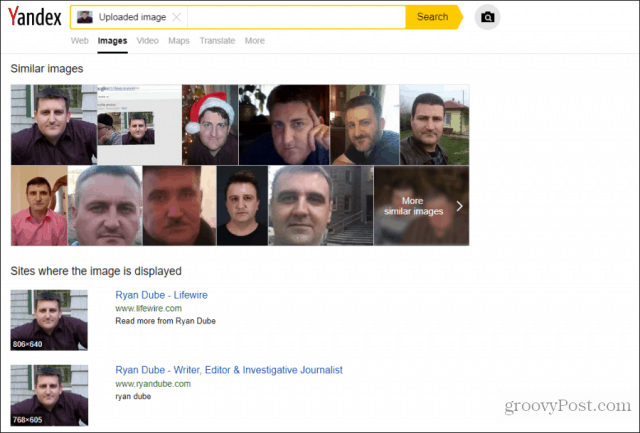 Tìm kiếm khuôn mặt Yandex