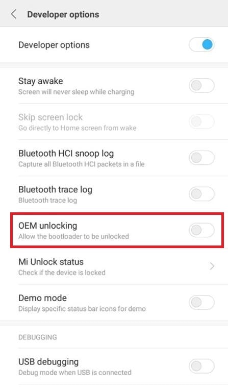 Hur man aktiverar USB-felsökning på Xiaomi Mi MIUI 9-enhet 4