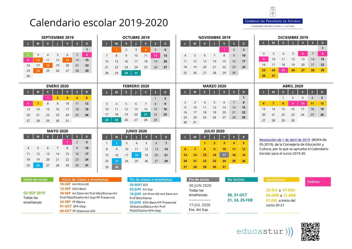 Kalender sekolah 2019-2020 untuk mengunduh, tanggal, dan hari libur di semua komunitas 2