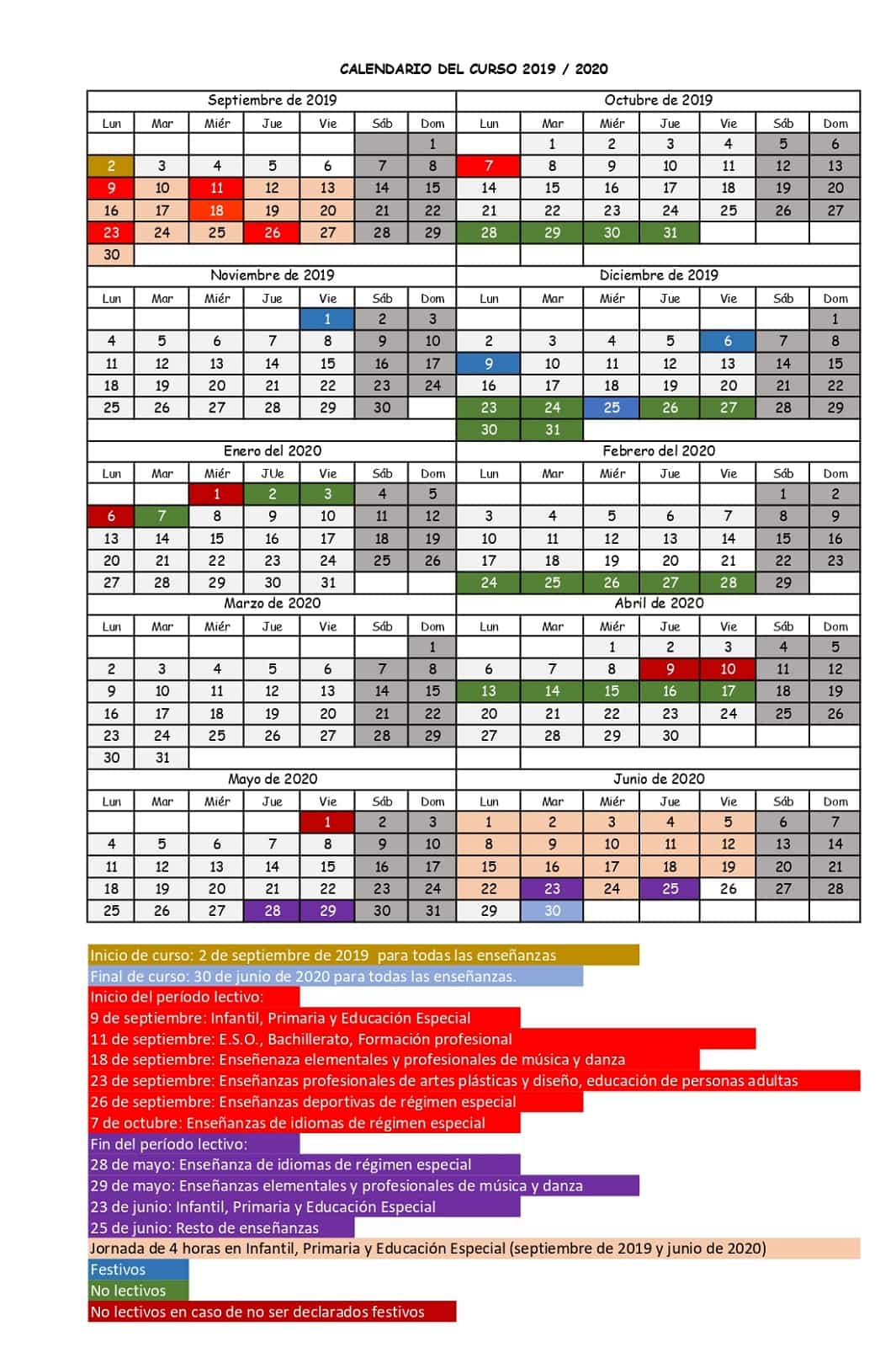 Kalender sekolah 2019-2020 untuk mengunduh, tanggal, dan hari libur di semua komunitas 4